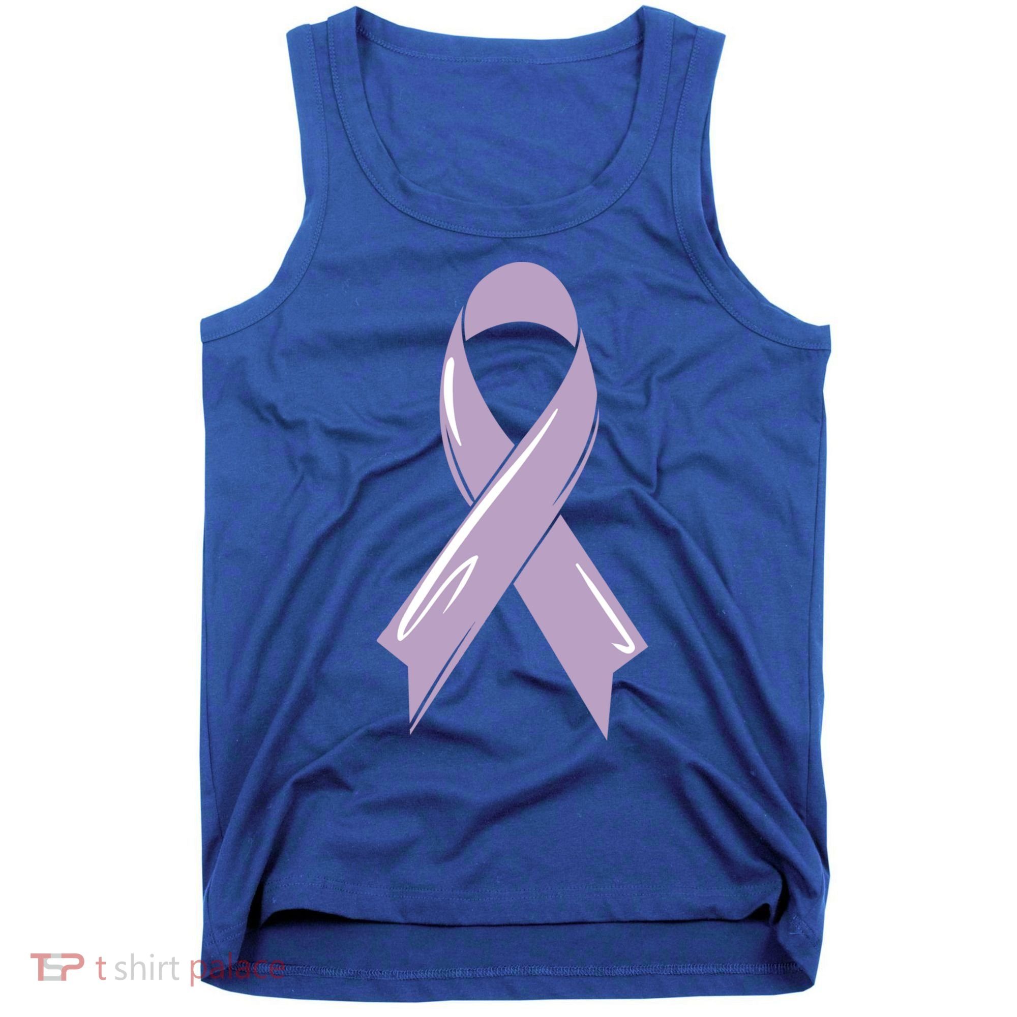 Testicular Cancer Awareness Ribbon Purple Fighter Chemo Gift Tank Top
