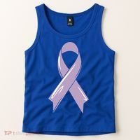 Testicular Cancer Awareness Ribbon Purple Fighter Chemo Gift Tank Top thumb 2