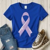 Testicular Cancer Awareness Ribbon Purple Fighter Chemo Gift Women's T-Shirt thumb 3