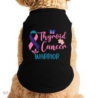 Thyroid Cancer Awareness Butterflies Warrior Ribbon Cute Gift Doggie Tank thumb 0