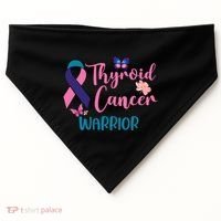 Thyroid Cancer Awareness Butterflies Warrior Ribbon Cute Gift USA-Made Doggie Bandana thumb 0