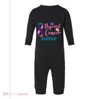 Thyroid Cancer Awareness Butterflies Warrior Ribbon Cute Gift Infant Fleece One Piece thumb 0