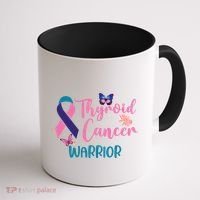 Thyroid Cancer Awareness Butterflies Warrior Ribbon Cute Gift Coffee Mug thumb 1