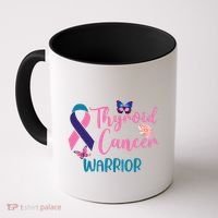 Thyroid Cancer Awareness Butterflies Warrior Ribbon Cute Gift Coffee Mug thumb 0