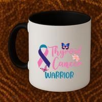Thyroid Cancer Awareness Butterflies Warrior Ribbon Cute Gift Coffee Mug thumb 2
