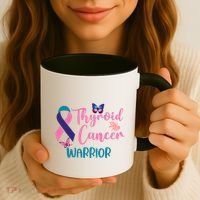 Thyroid Cancer Awareness Butterflies Warrior Ribbon Cute Gift Coffee Mug thumb 3