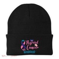 Thyroid Cancer Awareness Butterflies Warrior Ribbon Cute Gift Beanie thumb 0