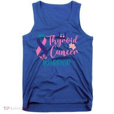 Thyroid Cancer Awareness Butterflies Warrior Ribbon Cute Gift Tank Top