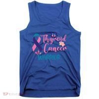 Thyroid Cancer Awareness Butterflies Warrior Ribbon Cute Gift Tank Top thumb 0