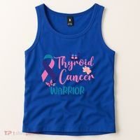 Thyroid Cancer Awareness Butterflies Warrior Ribbon Cute Gift Tank Top thumb 2