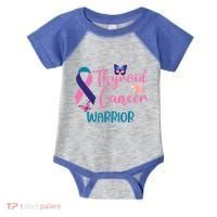 Thyroid Cancer Awareness Butterflies Warrior Ribbon Cute Gift Infant Baby Jersey Bodysuit thumb 0
