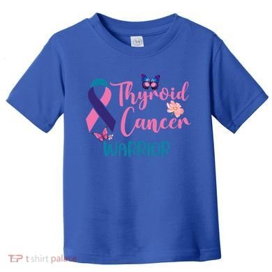 Thyroid Cancer Awareness Butterflies Warrior Ribbon Cute Gift Toddler T-Shirt