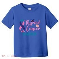 Thyroid Cancer Awareness Butterflies Warrior Ribbon Cute Gift Toddler T-Shirt thumb 0