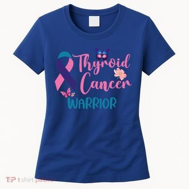 Thyroid Cancer Awareness Butterflies Warrior Ribbon Cute Gift Women's T-Shirt