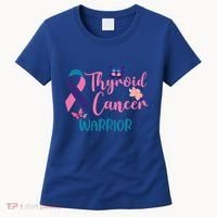 Thyroid Cancer Awareness Butterflies Warrior Ribbon Cute Gift Women's T-Shirt thumb 0
