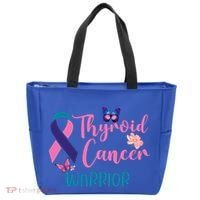 Thyroid Cancer Awareness Butterflies Warrior Ribbon Cute Gift Tote Bag thumb 0