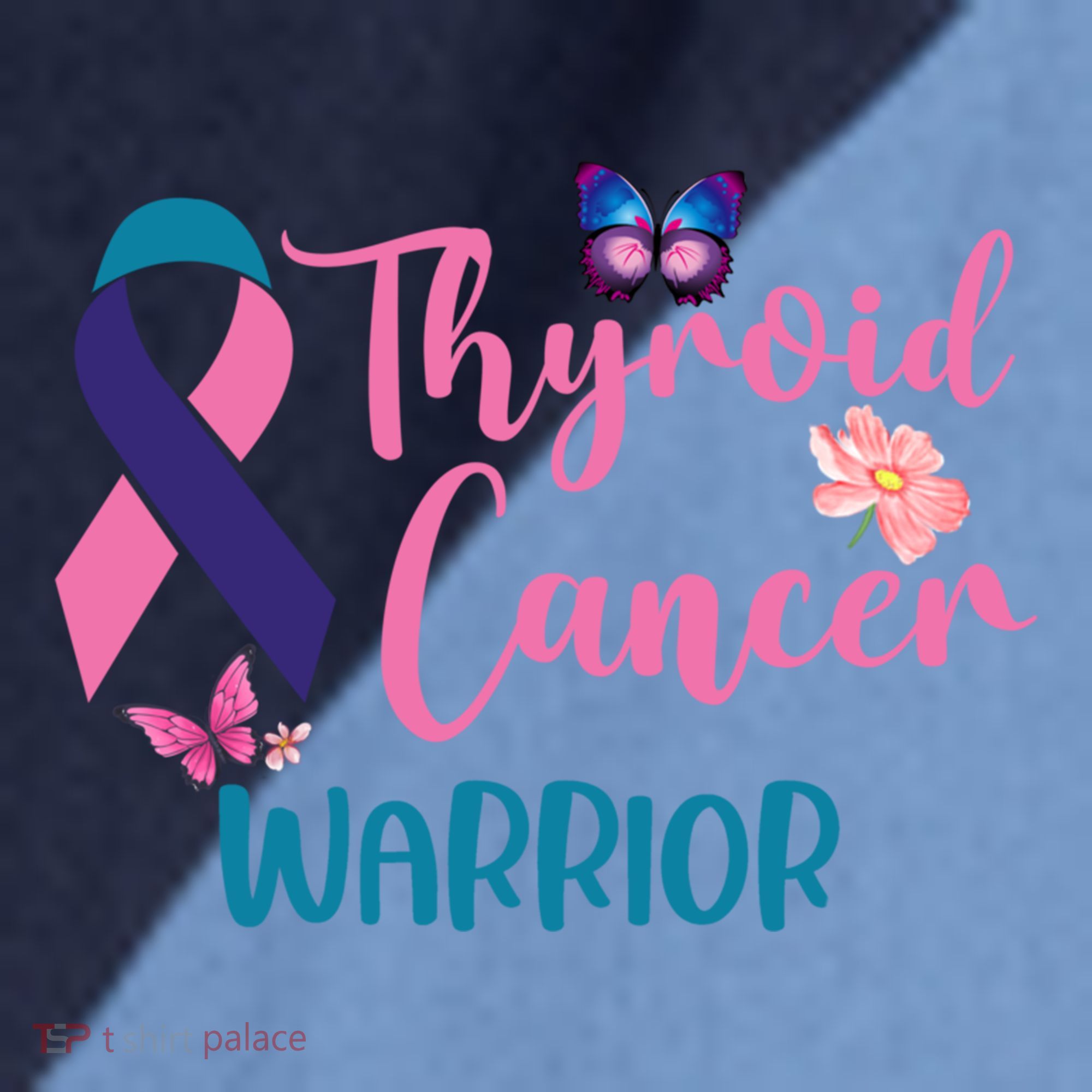 Thyroid Cancer Awareness Butterflies Warrior Ribbon Cute Gift Raglan Baseball Sleeve Shirt
