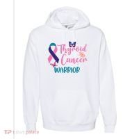 Thyroid Cancer Awareness Butterflies Warrior Ribbon Cute Gift Comfort Colors Garment-Dyed Hooded Sweatshirt thumb 0