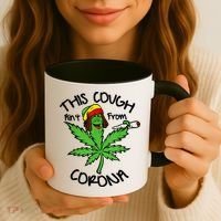 This Cough Ain't From Corona Weed Joke Cannabis 420 Stoner Coffee Mug thumb 3