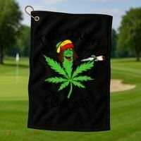 This Cough Ain't From Corona Weed Joke Cannabis 420 Stoner Golf Towel thumb 1