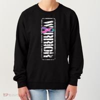 Thyroid Cancer Awareness Gift Sideways Military Warrior Ribbon Gift Women's Sweatshirt thumb 0