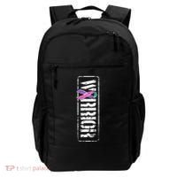 Thyroid Cancer Awareness Gift Sideways Military Warrior Ribbon Gift Backpack thumb 0