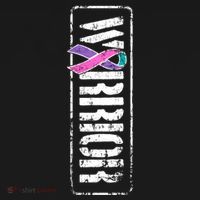Thyroid Cancer Awareness Gift Sideways Military Warrior Ribbon Gift Bucket Hat thumb 4