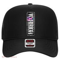 Thyroid Cancer Awareness Gift Sideways Military Warrior Ribbon Gift Hat thumb 0