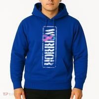 Thyroid Cancer Awareness Gift Sideways Military Warrior Ribbon Gift Hoodie thumb 2