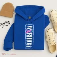 Thyroid Cancer Awareness Gift Sideways Military Warrior Ribbon Gift Hoodie thumb 4