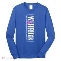 Thyroid Cancer Awareness Gift Sideways Military Warrior Ribbon Gift Long Sleeve Shirt thumb 0