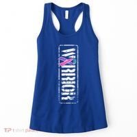 Thyroid Cancer Awareness Gift Sideways Military Warrior Ribbon Gift Women's Tank Top thumb 0