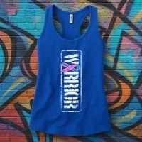 Thyroid Cancer Awareness Gift Sideways Military Warrior Ribbon Gift Women's Tank Top thumb 3
