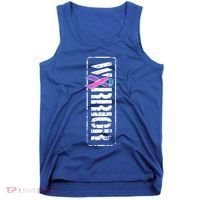 Thyroid Cancer Awareness Gift Sideways Military Warrior Ribbon Gift Tank Top thumb 0