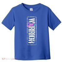 Thyroid Cancer Awareness Gift Sideways Military Warrior Ribbon Gift Toddler T-Shirt thumb 0