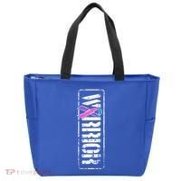 Thyroid Cancer Awareness Gift Sideways Military Warrior Ribbon Gift Tote Bag thumb 0