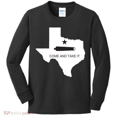 Texas Come And Take It Flag Canon 1836 State Kids Long Sleeve Shirt