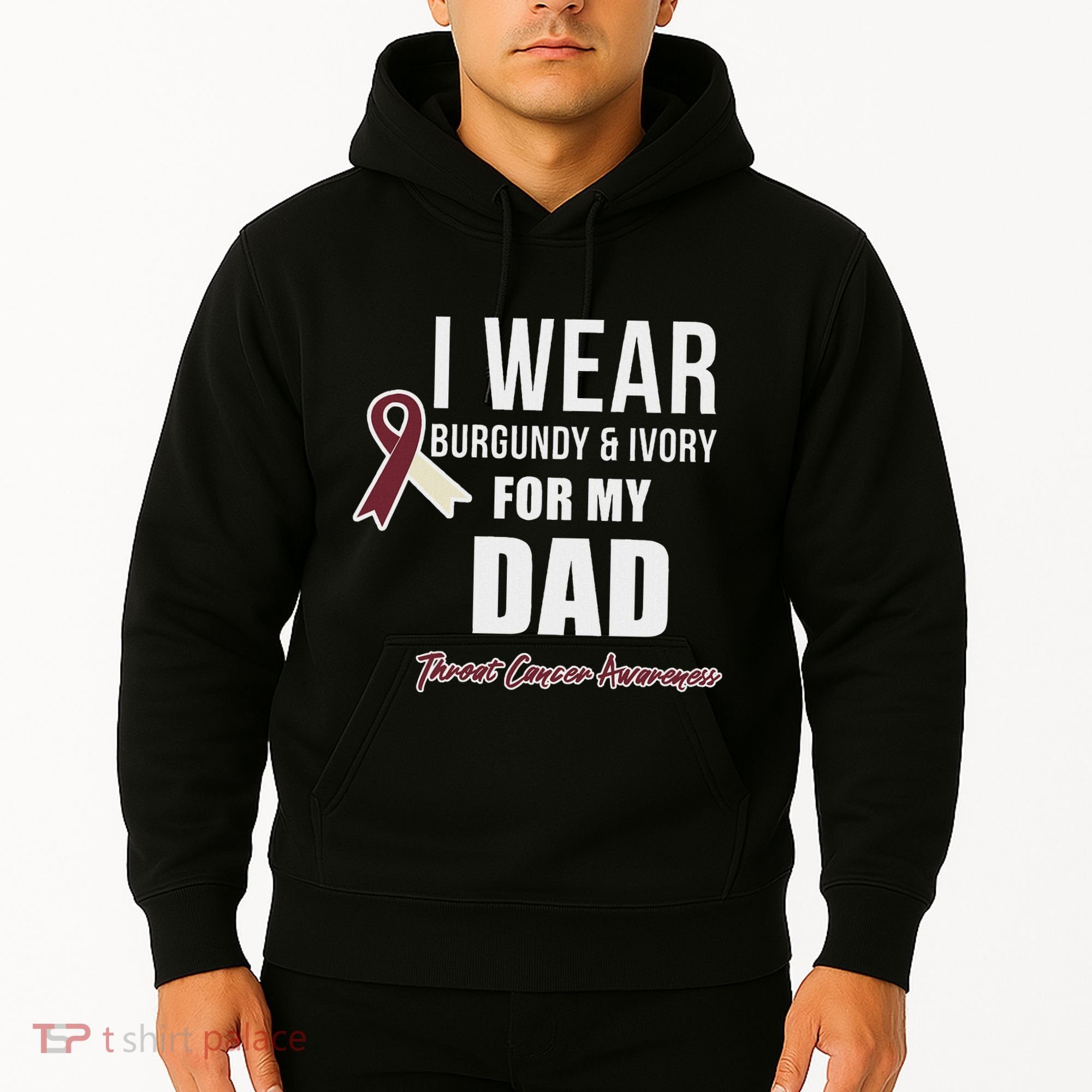 Throat Cancer Awareness Ribbon For My Dad Hoodie