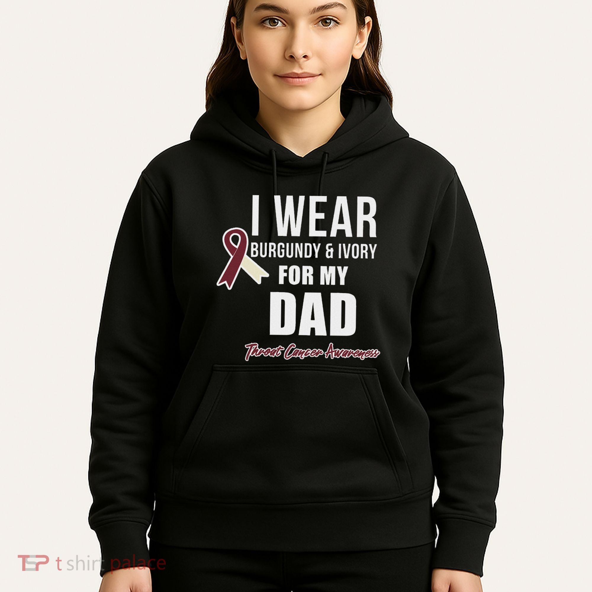 Throat Cancer Awareness Ribbon For My Dad Hoodie