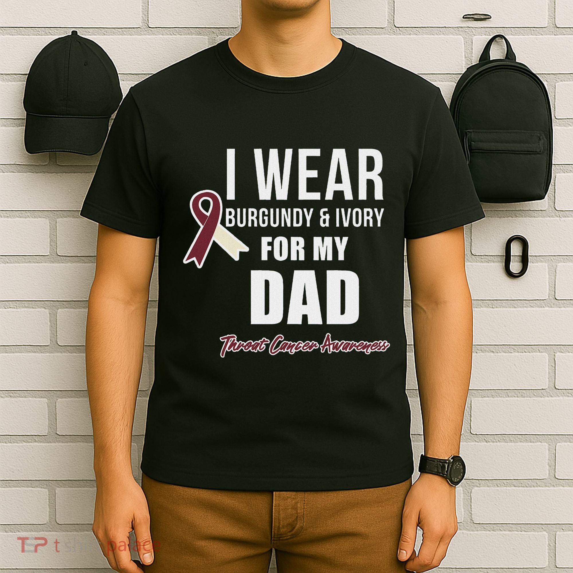 Throat Cancer Awareness Ribbon For My Dad T-Shirt