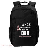Throat Cancer Awareness Ribbon For My Dad Backpack thumb 0