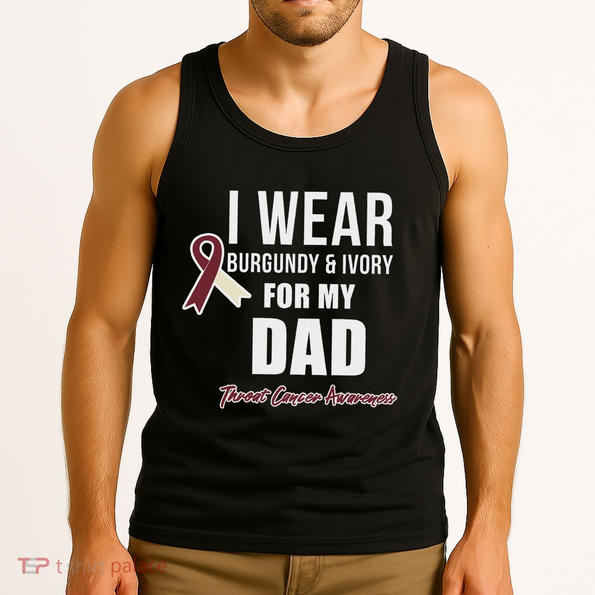 Throat Cancer Awareness Ribbon For My Dad Tank Top