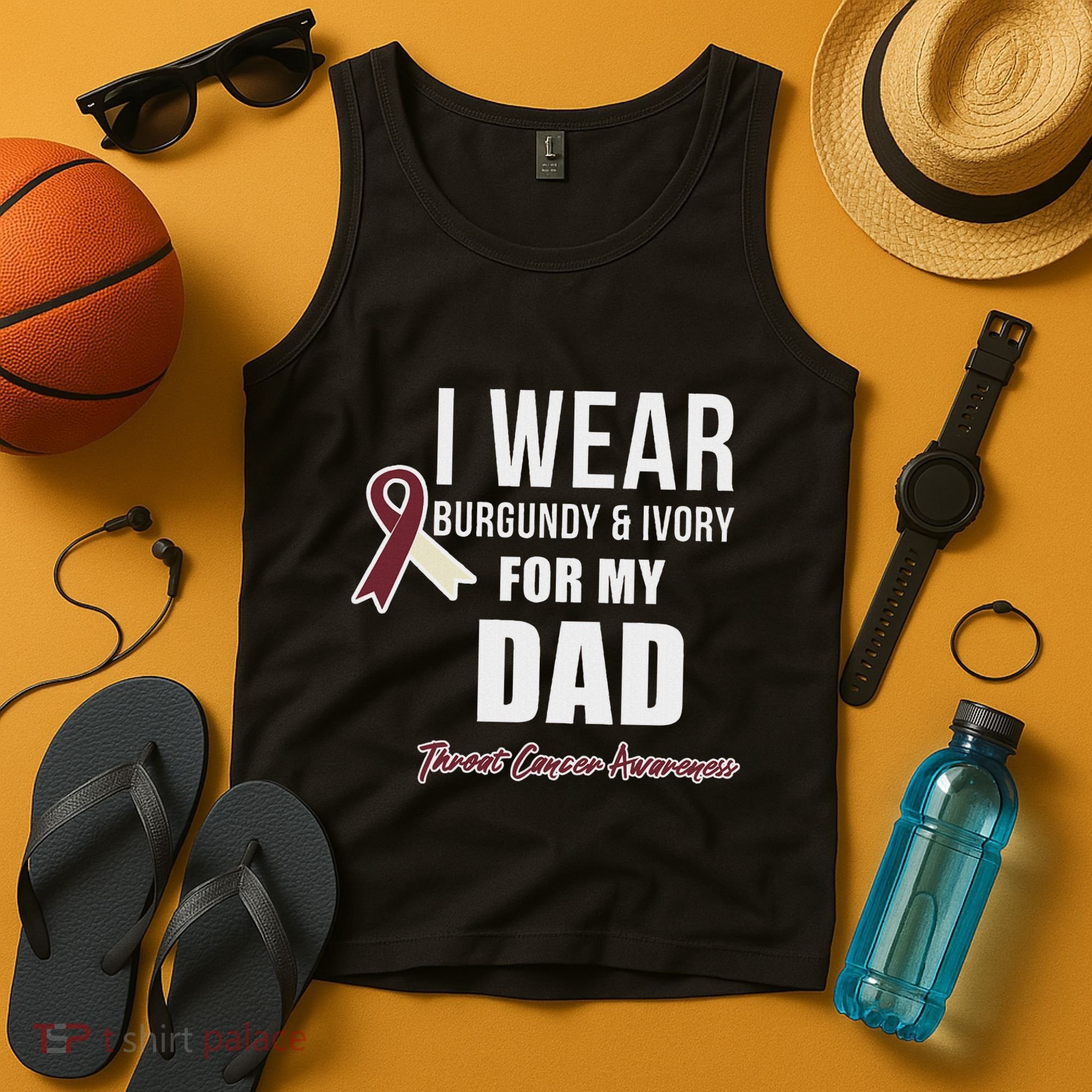 Throat Cancer Awareness Ribbon For My Dad Tank Top
