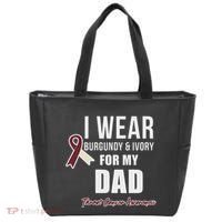 Throat Cancer Awareness Ribbon For My Dad Tote Bag thumb 0