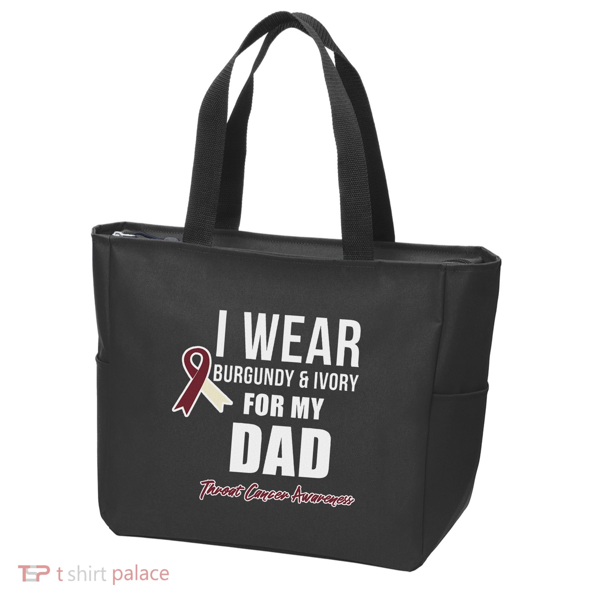 Throat Cancer Awareness Ribbon For My Dad Tote Bag