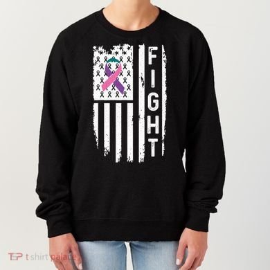 Thyroid Cancer American Flag Awareness Gift Women's Sweatshirt