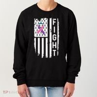 Thyroid Cancer American Flag Awareness Gift Women's Sweatshirt thumb 0