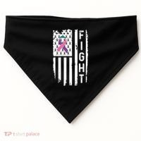 Thyroid Cancer American Flag Awareness Gift USA-Made Doggie Bandana thumb 0