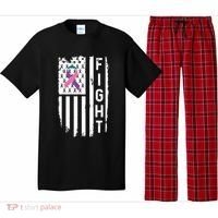 Thyroid Cancer American Flag Awareness Gift Pajama Set thumb 0