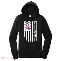 Thyroid Cancer American Flag Awareness Gift Women's Hoodie thumb 0